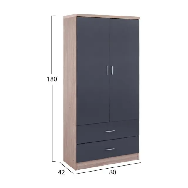 ΝΤΟΥΛΑΠΑ 2ΦΥΛΛΗ ME 2 ΣΥΡΤΑΡΙΑ FB9338.04 SONAMA ΓΚΡΙ 80Χ42Χ180Υ εκ. 2