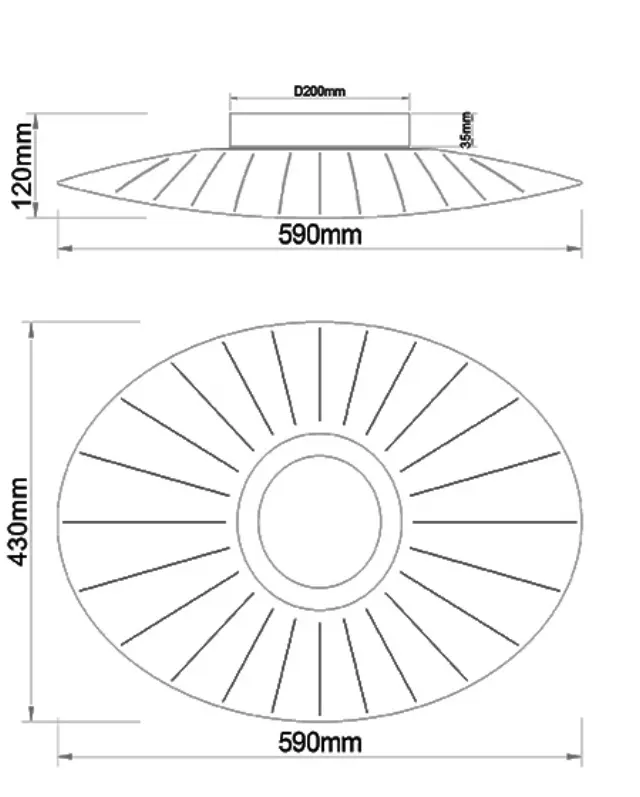 Vela 3625-61 φωτιστικό οροφής oval 43×59 Άσπρο 2