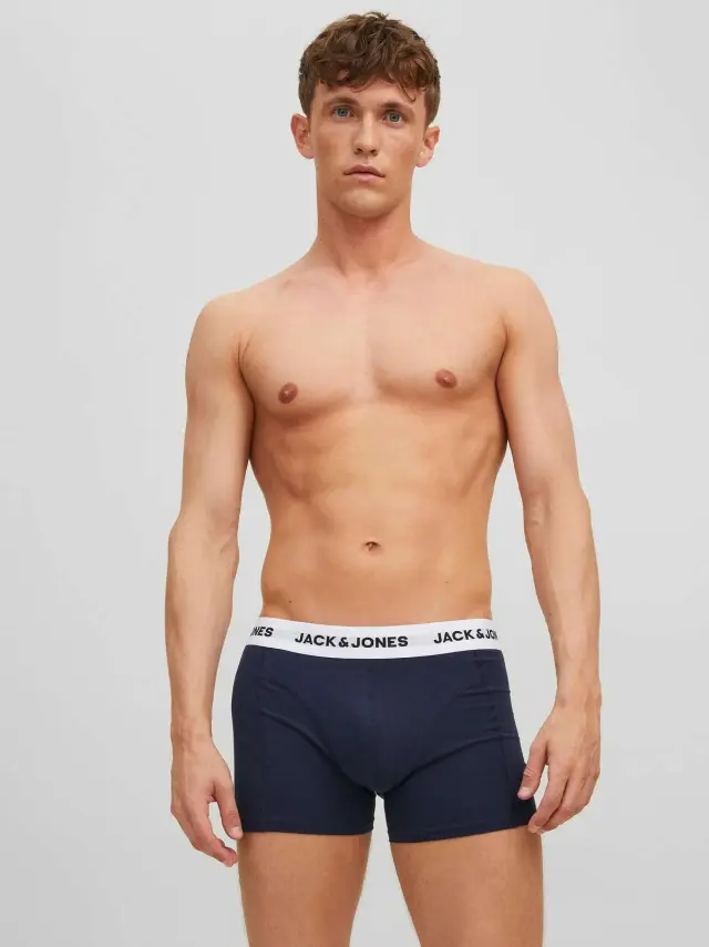 JACBASIC WHITE WB TRUNKS 3 PACK Navy Blazer - XXL 2