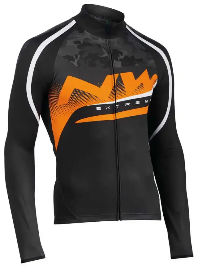 ΜΠΛΟΥΖΑ NORTHWAVE EXTREME GRAPHIC ΜΑΚΡΥ ΜΑΝΙΚΙ FW15-16 - ΜΑΥΡΟ-ΠΟΡΤΟΚΑΛΙ - MEDIUM