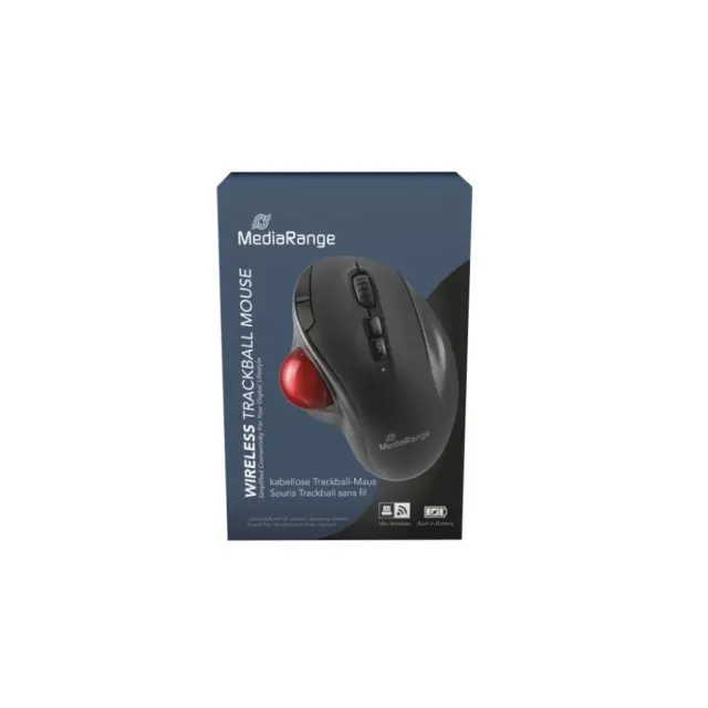 MediaRange Optical 7-Button Wireles with Trackball.Scrool Wheel, DPI 800-2400, Black/Red (MROS263)