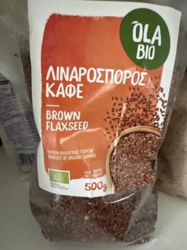 Λιναρόσπορος Καφέ Ολόκληρος, Bio, Όλα Bio, 500γρ