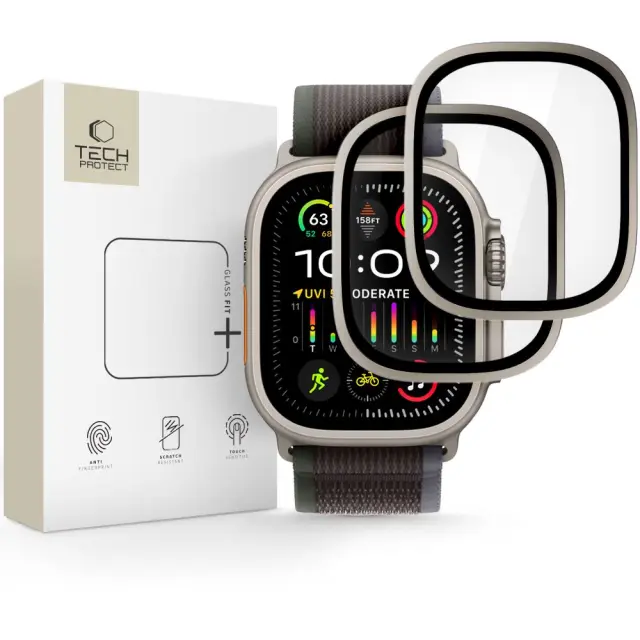 Tech-protect Glass Ring 2-pack Apple Watch Ultra 1 / 2 / 3 / 4 (49 Mm) Titanium