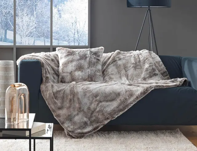 Κουβέρτα Antartic Douceur d'intérieur με εσωτερική επένδυση fleece και διαστάσεις 125x150cm - Choco 1605601