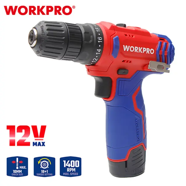 WORKPRO ΕΠΑΝΑΦΟΡΤΙΖΟΜΕΝΟ ΔΡΑΠΑΝΟΚΑΤΣΑΒΙΔΟ 12V-Li 25Nm (2×2,0AH) WP460203 (PROFI)
