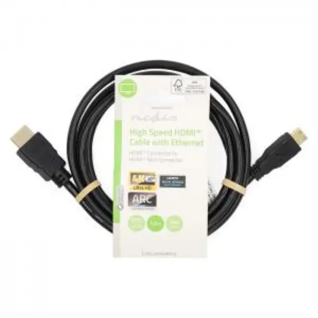 Καλώδιο High speed HDMI με Ethernet 10.2Gbps, HDMI αρσ. - HDMI mini αρσ. με επίχρυσες επαφές, 1.50m. 3