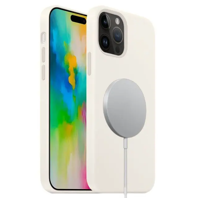 MagSafe Θήκη Σιλικόνης για iPhone 16 Pro Max- White OEM