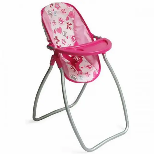 Moni Toys Lovely Bear Καρεκλάκι Φαγητού και Κούνια Κούκλας 2σε1 Pink 3+ Ετών 2
