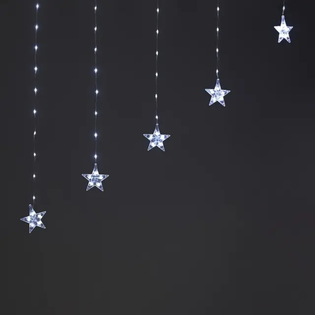 ΛΑΜΠΑΚΙΑ ΚΟΥΡΤΙΝΑ ΣΕ ΣΧΗΜΑ ΑΣΤΕΡΙ 222 LED ΨΥΧΡΟ ΛΕΥΚΟ ΑΝΤΑΠΤΟΡΑ & 8 ΠΡΟΓΡΑΜΜΑΤΑ ΜΕ ΔΥΝΑΤΟΤΗΤΑ ΕΠΕΚΤAΣΗΣ MAX 3 ΣΕΤ ΚΑΛΩΔΙΟ ΧΑΛΚΟΥ 3mm IP20 30x12mm / X042222210