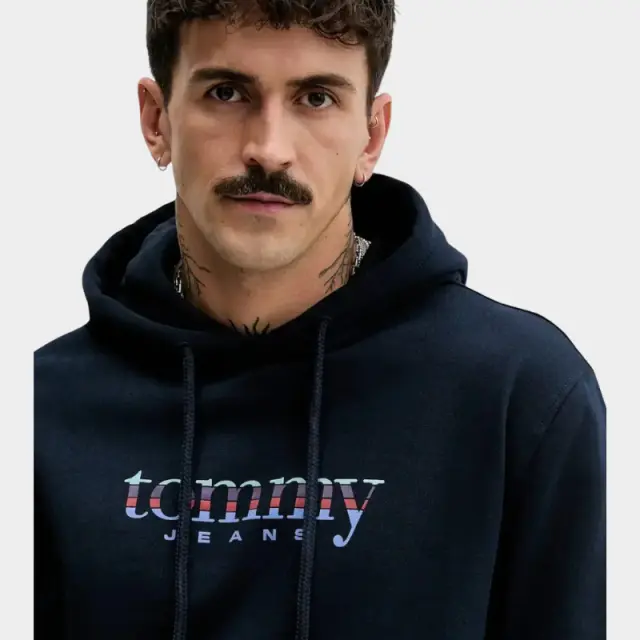Tommy Hilfiger - Ανδρικό Φούτερ με Κουκούλα Terry DM0DM22642-C1G Μπλε Σκούρο - 2XL 2