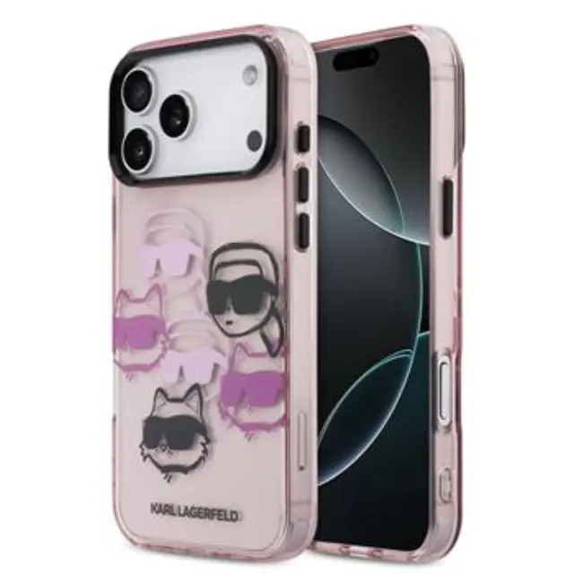 Karl Lagerfeld IML Multi K&CH Heads Case for iPhone 17 Pro Max Pink