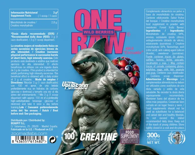 Zoomad Labs One Raw® Creatine Wild Berries, 300 g 2
