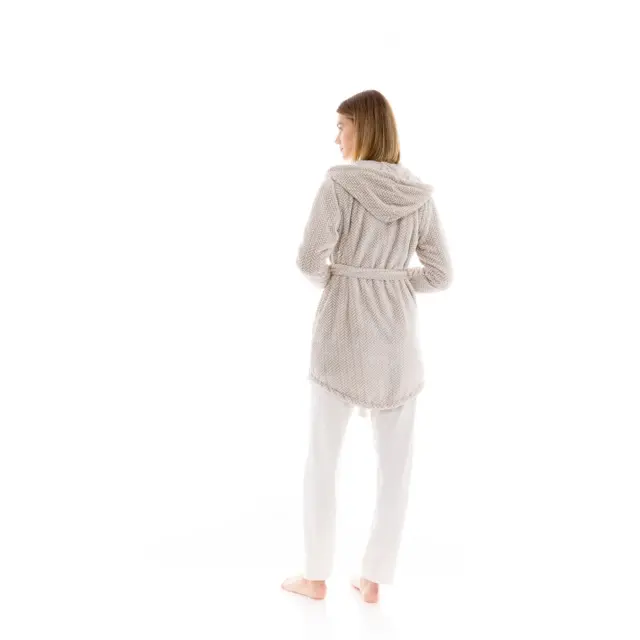 Ρόμπα HOOD FLEECE AUTUMN NATURE Elephant Grey W1457 Pink Label 3
