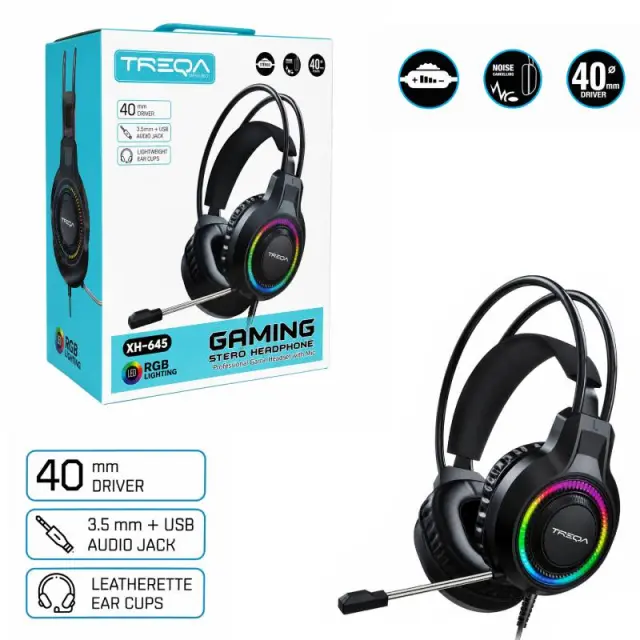 Treqa Gaming Ακουστικά με Μικρόφωνο RGB XH-645 - Gaming Headset with Microphone 017247