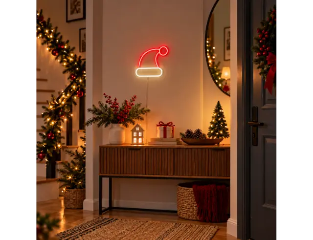Διακοσμητικό Φωτιστικό Neon Santa Hat Luca Lighting με Dimmer και διαστάσεις 29.5x1.5x26.5cm - USB 1167139