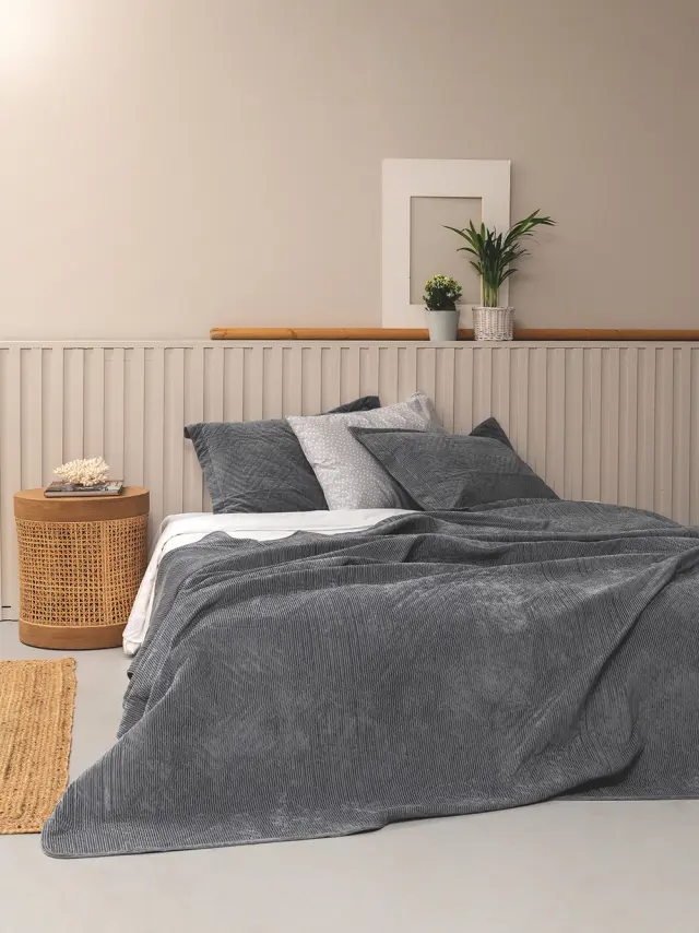 Κουβερλι Υπερδιπλο 220X240 DIZZA Palamaiki GREY ΥΠΕΡΔΙΠΛΟ