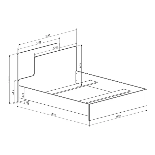 Κρεβάτι διπλό Lucabel pakoworld κρεμ 160x200εκ 3