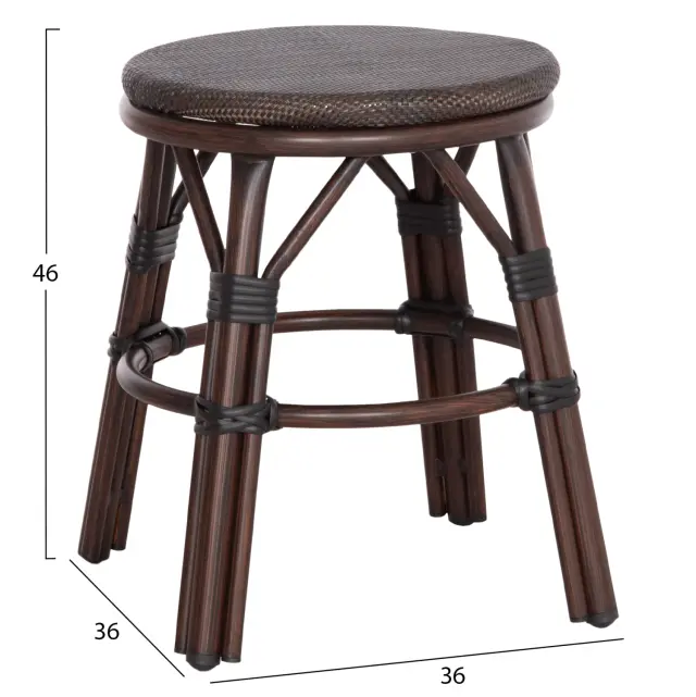 ΣΚΑΜΠΟ ΑΛΟΥΜΙΝΙΟΥ FB96285.01 BAMBOO LOOK ΚΑΦΕ-TEXTILENE ΚΑΦΕ Φ36x46Υεκ. 2