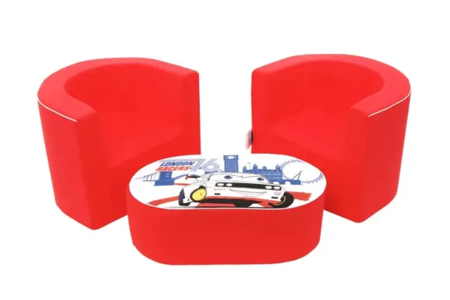 Delsit Παιδικό Σετ 2 Πολυθρόνες & Τραπέζι Αφρού London Racers