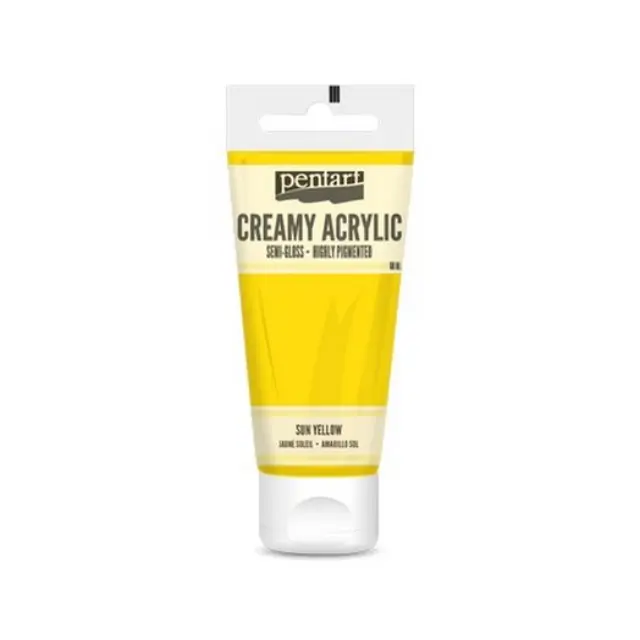 Χρώμα ακρυλικό Creamy Semi-Gloss 60ml Pentart - Sun Yellow