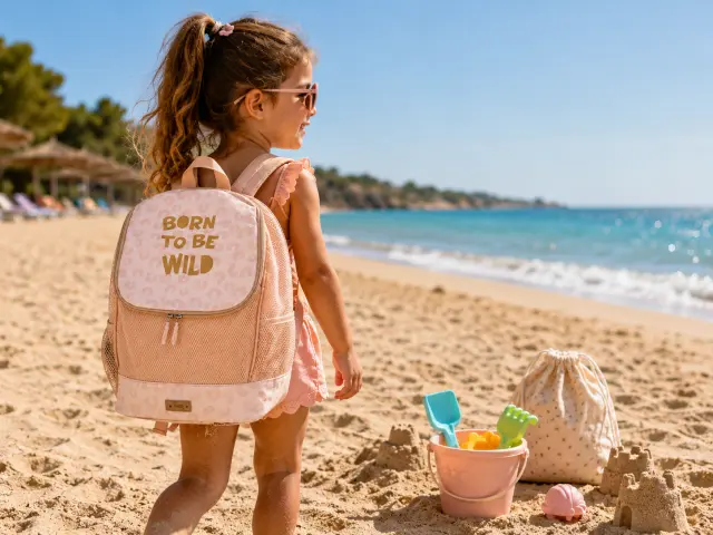 Saro: Αδιάβροχο Τσαντάκι Backpack με δίχτυ Born to Be Wild 2