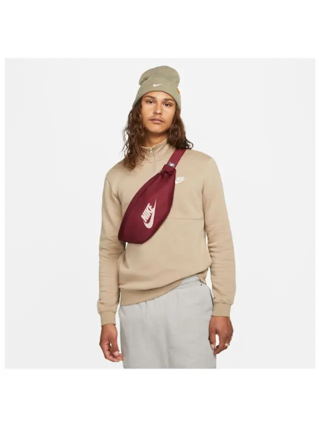 Nike Heritage Swoosh Ανδρικό Τσαντάκι Μέσης Μπορντό DB0490-638 - MISC 2