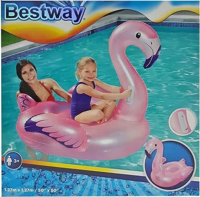 Παιδικό Φουσκωτό Ride On Θαλάσσης Flamingo με Χειρολαβές 127εκ. 2