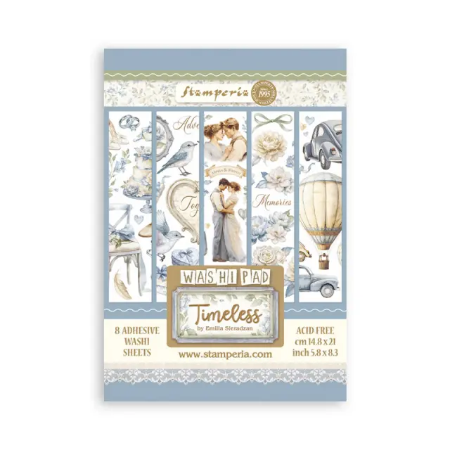 Αυτοκόλλητα Washi pad A5, 8 φύλλα, Timeless, Stamperia