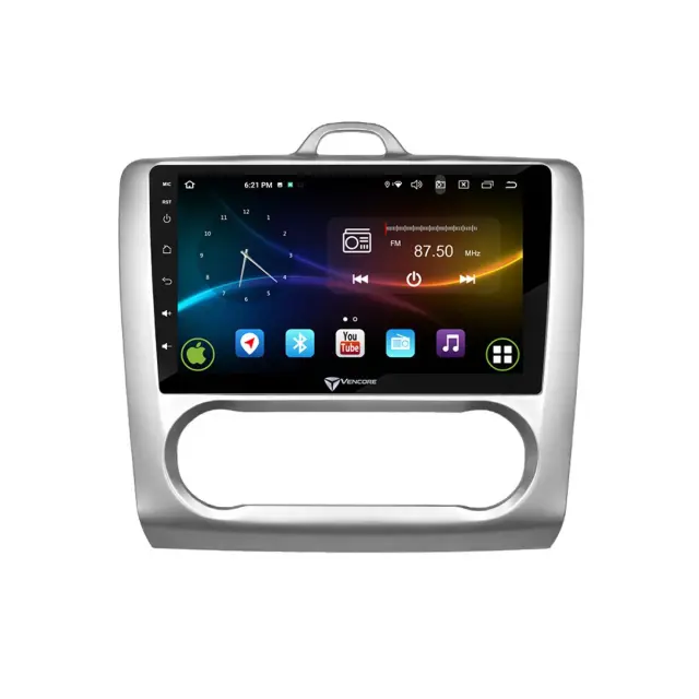 VenCore Οθόνη Multimedia Android 15 9" 9109A MTK6762 Octa-Core 2GB/32GB IPS με Πρόσοψη, CarPlay, Android Auto και Υποστήριξη Κάμερας Οπισθοπορείας AHD για Ford Focus Auto A/C 2004-2015 – Ασημί (3236-10007-0041SA) 2