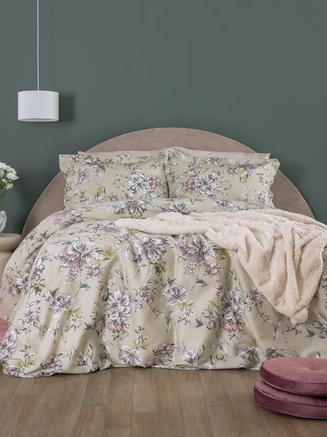 Σετ Σεντόνια 170x270 Μονά Ivy Palamaiki IS813 Green Χωρίς Λάστιχο100% Βαμβακοσατέν 2