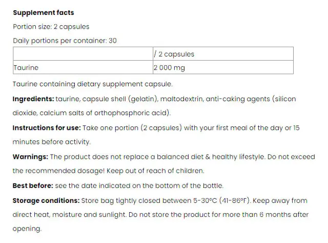 Nutriversum Taurine Caps - BASIC 2