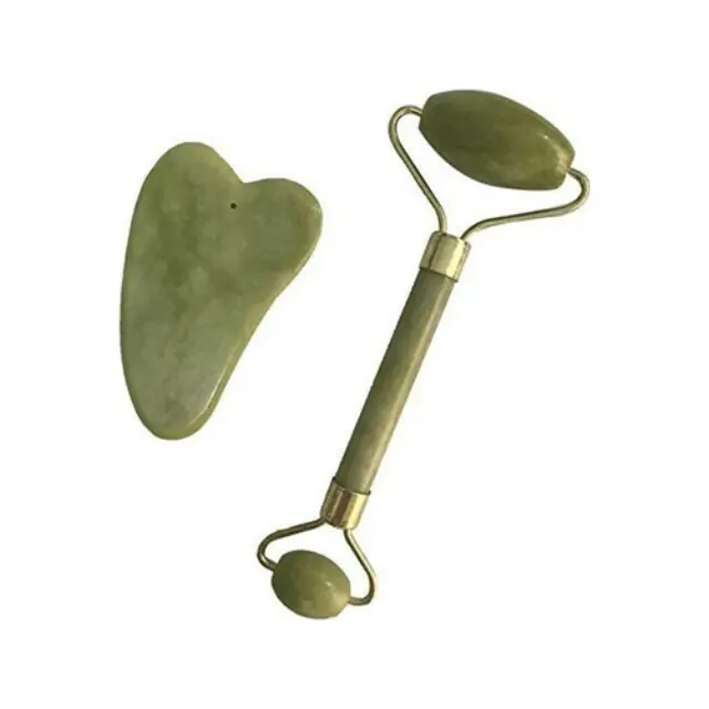 Σετ Jade Roller και Gua Sha Εργαλεία Γλυπτικής Προσώπου (Facial Roller και Massager)