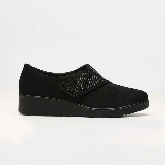 Imac Μοκασίνια-Loafers Γυναικείο δέρμα Nubuck Μαύρο IMA/455560 SCAM/NERO