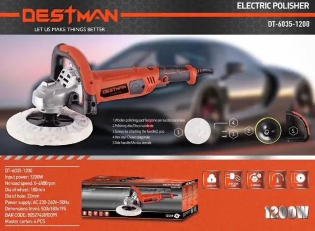 Ηλεκτρικός Περιστροφικός Αλοιφαδόρος 1200W Destman DT-6035-1200