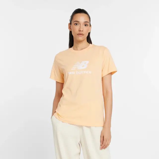 New Balance Jersey Stacked Logo T-Shirt (WT41502-PAE) - Σομόν