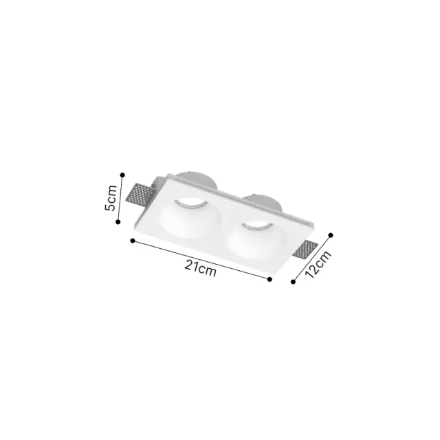 Inlight Χωνευτό σποτ από γύψο 2XGU10 D:21cm (Χ0015-WH) 2
