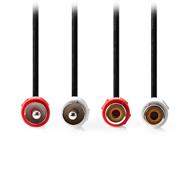 Καλώδιο προέκτασης stereo 2x RCA, 10.0m σε μαύρο χρώμα.