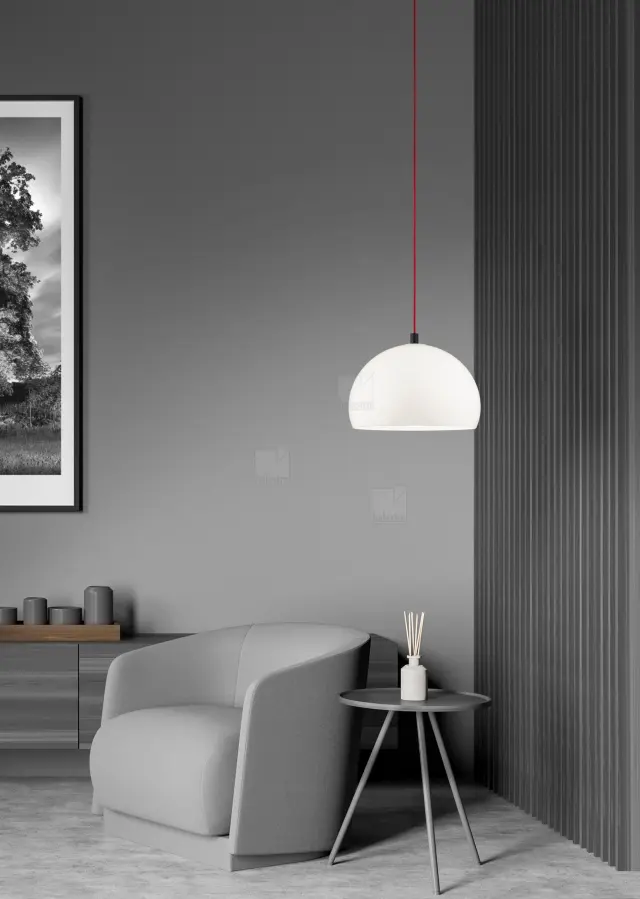 Φωτιστικό Κρεμαστό DORO Μαύρο-Κόκκινο-Λευκό LED 1 x E27 60W IP20 Ρυθμιζόμενο Ύψος Άσπρο Κόκκινο Μαύρο 2