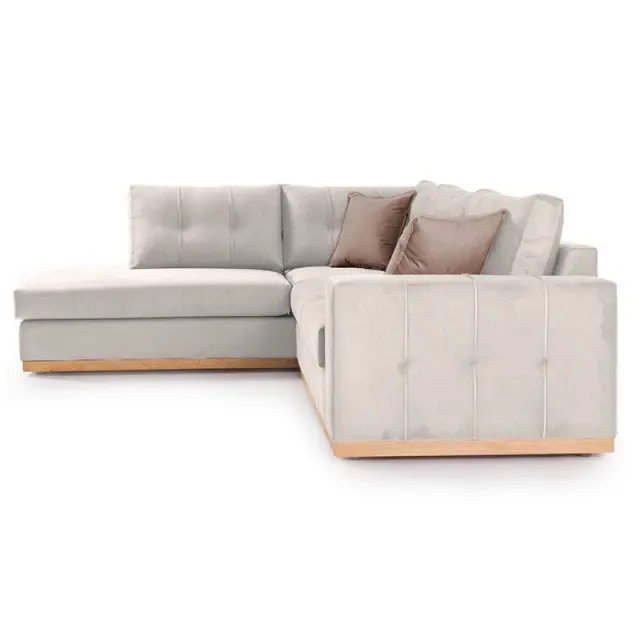 Γωνιακός καναπές δεξιά γωνία Boston pakoworld ύφασμα cream-mocha 280x225x90εκ 3