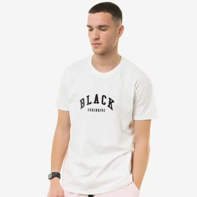 T-shirt Noshame® Λευκό με τύπωμα Black Exclusive - 122481 - XXL