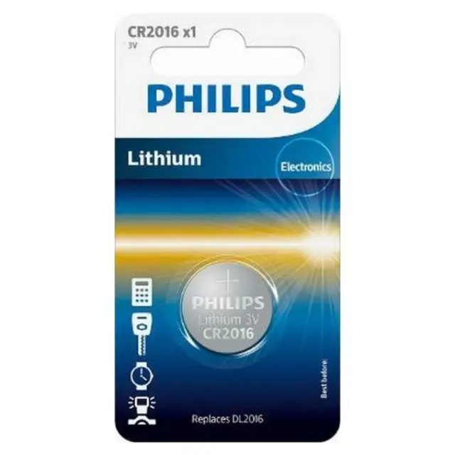 PHILIPS Lithium CR2016 μπαταρία ρολογιών 3V 1 τμχ