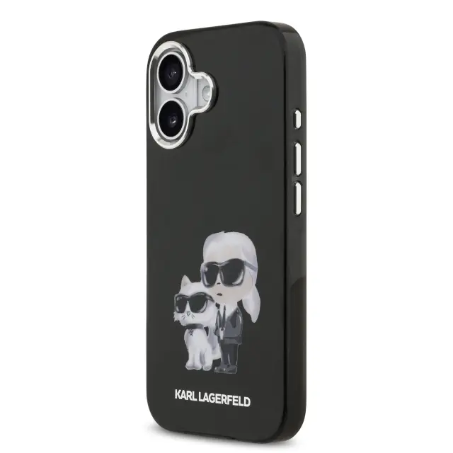 Karl Lagerfeld IML Aquarelle Karl and Choupette Case for iPhone 17 Black 2