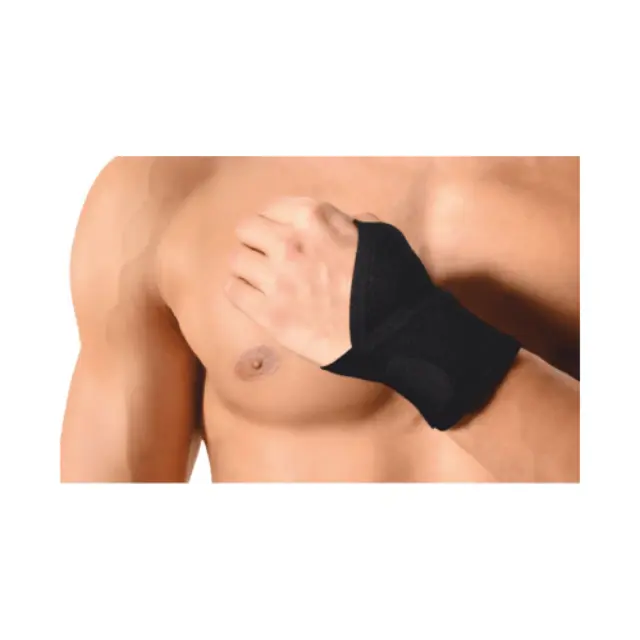 Anatomic Line 5071 One Size Μαύρο Ελαστικό Περικάρπιο με Αντίχειρα και Δέσιμο, 1τμχ