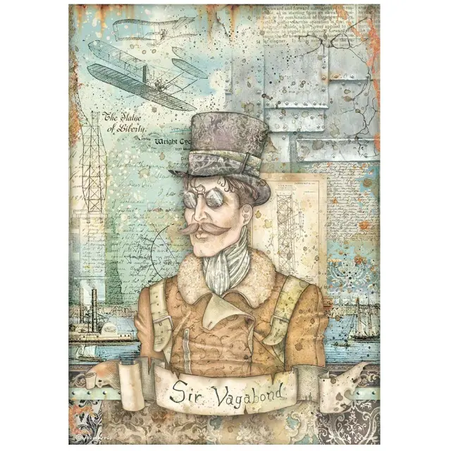 Ριζόχαρτο Stamperia 21x29cm, Sir Vagabond Aviator, Image