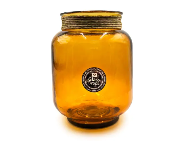 Διακοσμητικό Βάζο Glass Drops Hurricane Florero Enea (E4756DB48) Aπό 100% ανακυκλωμένο γυαλί, Χωρητικότητας 5L, Διαστάσεων Ø 20 x Υ 25 cm, Topaz E4756DB48 3