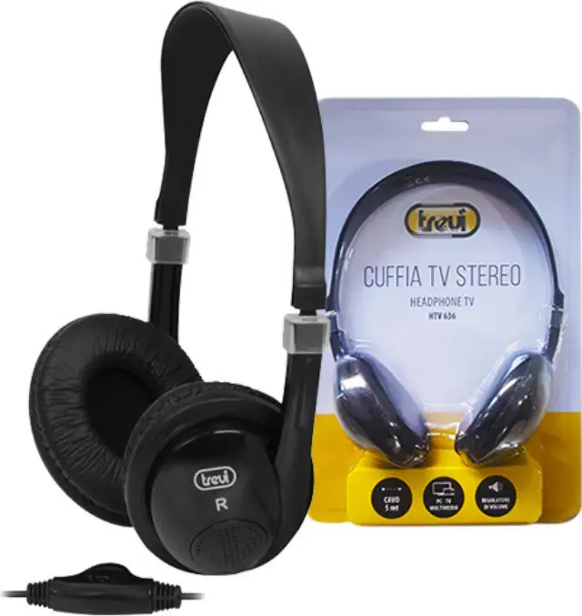 Trevi HTV 636 Ενσύρματα On Ear Ακουστικά Τηλεόρασης Μαύρα με 5 μέτρα καλώδιο 2