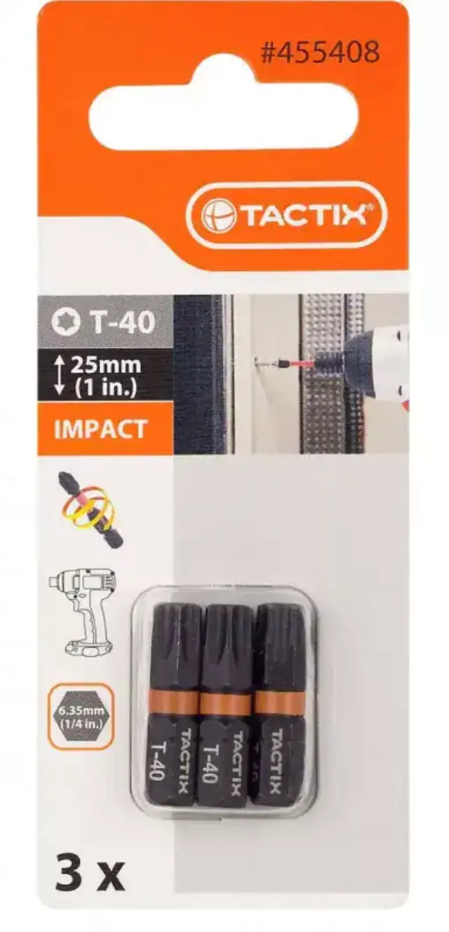 ΜΥΤΕΣ TORX IMPACT TORSION T40Χ25mm TACTIX (ΣΕΤ 3ΤΕΜ.) (455408) 2