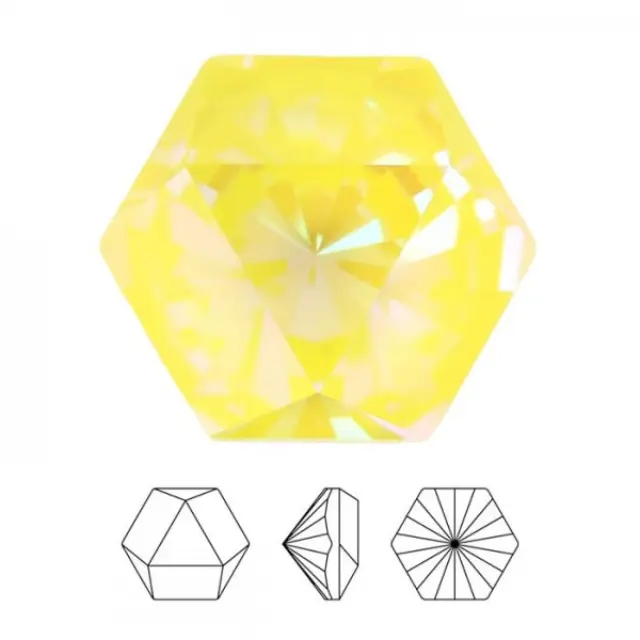 Swarovski 4699 Kaleidoscope Hexagon Fancy Stone Crystal Sunshine DeLite 14x16mm - 1τεμ