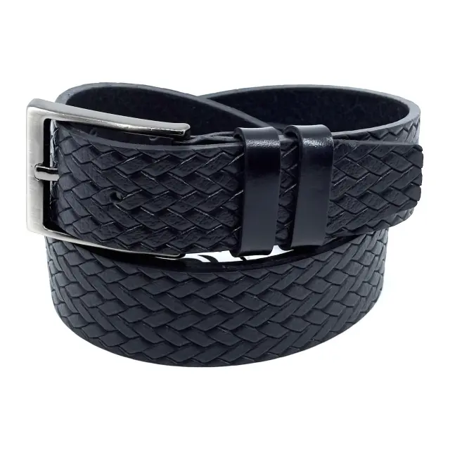 Μαύρη Δερμάτινη Ζώνη Full Grain 3,5 cm