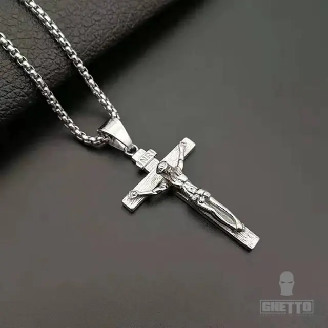 Ghetto Jesus Cross Stainless Steel Silver